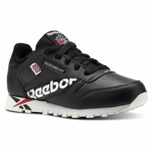 Reebok Classic Leather Turnschuhe Kinder - Schwarz/Weiß - DE 128-FEP